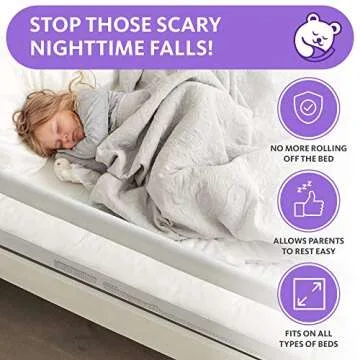 ComfyBumpy 59 inch Extra Long Toddler Bed Rails - Baby Bed Rail Guard for Kids, Twin, Full, King and Queen Beds - Adjustable Bed Rail for Toddlers - Baby Bed Side Bedrails - Gray, XL (59" x 19.5")