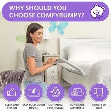 ComfyBumpy 59 inch Extra Long Toddler Bed Rails - Baby Bed Rail Guard for Kids, Twin, Full, King and Queen Beds - Adjustable Bed Rail for Toddlers - Baby Bed Side Bedrails - Gray, XL (59" x 19.5")