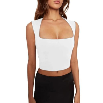Remidoo Women's Square Neck Crop Cami Top for Stylish Outings