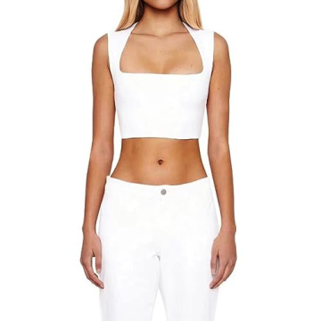 Remidoo Women's Square Neck Crop Cami Top for Stylish Outings