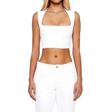 Remidoo Women's Square Neck Crop Cami Top for Stylish Outings