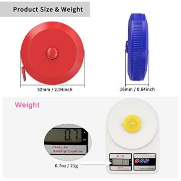 DiCUNO 60-Inch 1.5 Meter Soft and Retractable Tape Body Tailor Sewing Craft Cloth Dieting Measuring ...