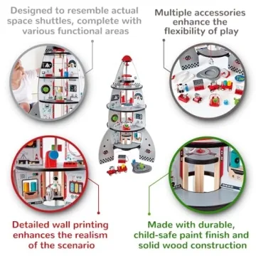 Hape Rocket Ship Playset for Creative Young Explorers