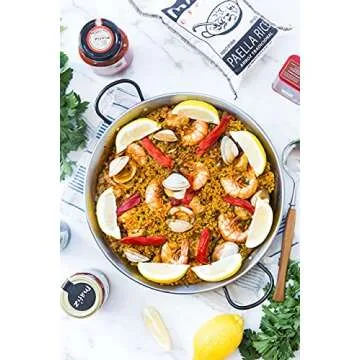 Matiz Valenciano Paella Rice from Spain (2.2 lbs.) Traditional Spanish Medium-Grain | Risotto, Arrow Negro, Seafood Dishes | Natural Flavor | Soy and Gluten Free