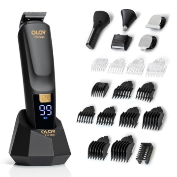 OLOV For Man Beard Trimmer, 21 Piece All-in-One Mens Grooming Kit and Hair Clipper, Nose, Ear,Body a...