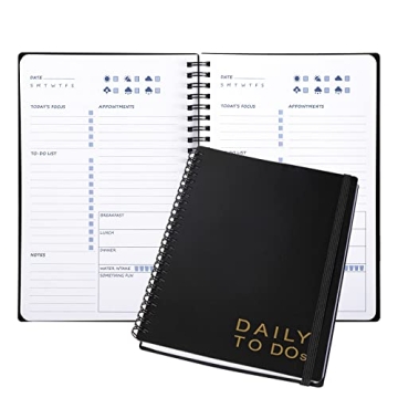 Cheneyboo Daily To Dos Undated: To Do List Notebook, Daily Journal, 5.7"x8.5" Daily To Do List Plann...