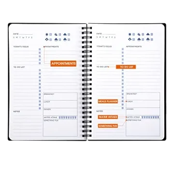 Cheneyboo Daily To Dos Undated Notebook for Planning and Health