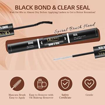 QUEWEL DIY Lash Extensions Kit Lash Clusters 144 Pcs, Cluster Lashes Golden Lashes Tweezers, Eyelash Clusters Bond and Seal Waterproof, Cluster Lash Glue Remover for DIY Lash Extensions (Fluffy Kit)