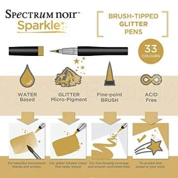 Spectrum Noir SPECN-SPA-CC6 (6PK) -Coastal Cottage Sparkle Pen, 6 Count (Pack of 1)
