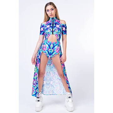 Badinka Fantazia EZ Maxi Rave Outfit - Halloween Costume Jumpsuit - Festival Clothing - 3D Stretch B...
