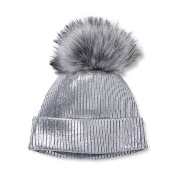 Stylish Drop Women's Holly Faux Fur Pom Pom Beanie for All Winter Adventures