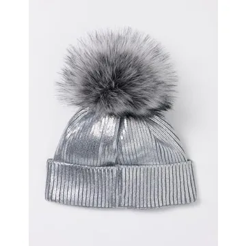 The Drop Women's Holly Faux Fur Pom Pom Beanie - Stylish & Warm