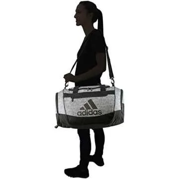 adidas Defender III Small Duffel, Onix Jersey/Black, One Size
