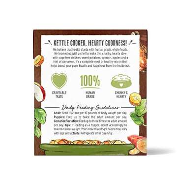 The Honest Kitchen Human Grade One Pot Stews Wet Dog Food - Slow Cooked Chicken Stew with Sweet Potato, Spinach & Apples, 10.5 Ounce Box (Pack of 6)