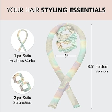 Kitsch Satin Heatless Curling Set for Soft Curls