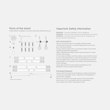 Kadence Heavy-Duty Adjustable Keyboard Stand for Musicians