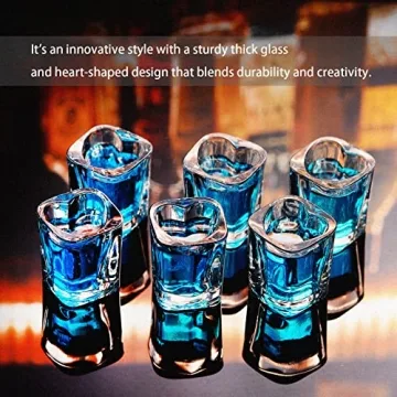 Heart-Shaped Shot Glasses by Valeways - Set of 6