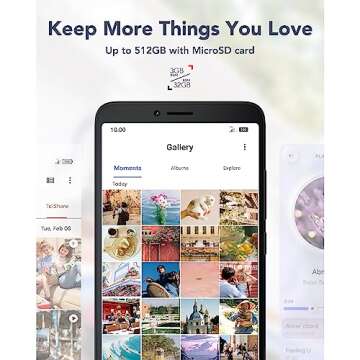 TCL ION V |2023| Cell Phone with 6.0" HD+ Display, 3+32GB Unlocked Phone, 3000mAh Battery, Android 13 Smartphone, Single SIM, US Version, Space Black (Renewed)