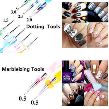 Versatile 10pcs Nail Art Gel Carving Pen Set for All Creatives