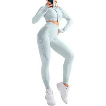 High Waisted 2 Piece Workout Set for Women