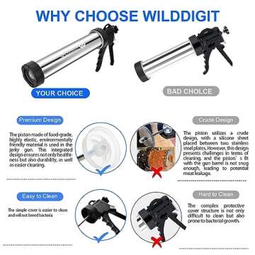WILDDIGIT Professional Beef Jerky Gun Kits, Stainless Steel Jerky Maker, Jerky Cannon (WD-JK-151)