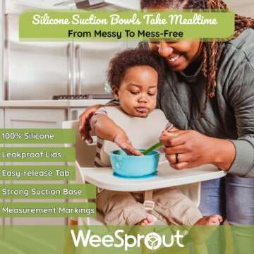 WeeSprout Silicone Suction Baby Bowls