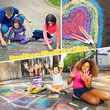 ZHBDMGK Sidewalk Chalk Set with Holder for Kids, 12Pcs Dust-free Washable Toddler Chalk in 12 Colors for Blackboard Drawing Writing Toys Gift Party Favors