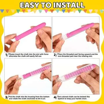 ZHBDMGK Sidewalk Chalk Set with Holder for Kids, 12Pcs Dust-free Washable Toddler Chalk in 12 Colors for Blackboard Drawing Writing Toys Gift Party Favors