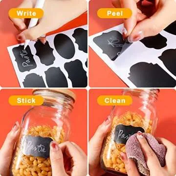 Bamboo Mason Jar Lids 4 Pack with Chalkboard Labels