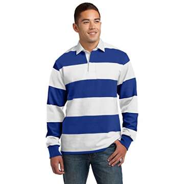 SPORT-TEK Men's Long Sleeve Rugby Polo