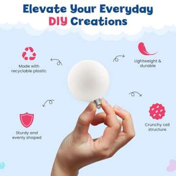 Round Foam Balls for Crafts - 2.8-Inch White Craft Foam (XPS) for Arts Small Foam Balls for School Projects and DIY Crafts - Round Balls - 12 Pack of Foam Craft Spheres by Hygloss
