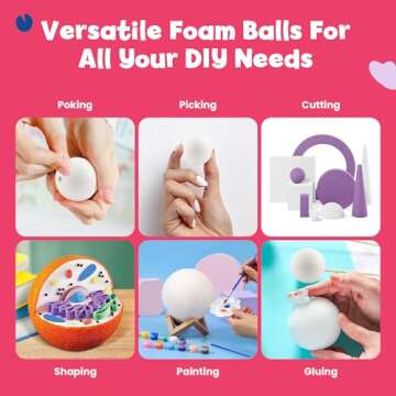 Round Foam Balls for Crafts - 2.8-Inch White Craft Foam (XPS) for Arts Small Foam Balls for School Projects and DIY Crafts - Round Balls - 12 Pack of Foam Craft Spheres by Hygloss