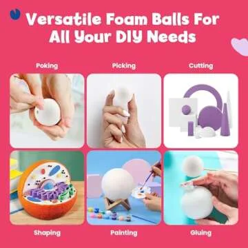 Round Foam Balls for Crafts - 2.8-Inch White Craft Foam (XPS) for Arts Small Foam Balls for School Projects and DIY Crafts - Round Balls - 12 Pack of Foam Craft Spheres by Hygloss