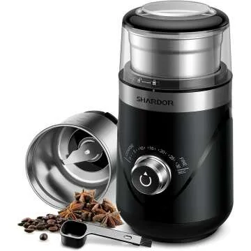 SHARDOR Adjustable Electric Coffee Grinder - Black