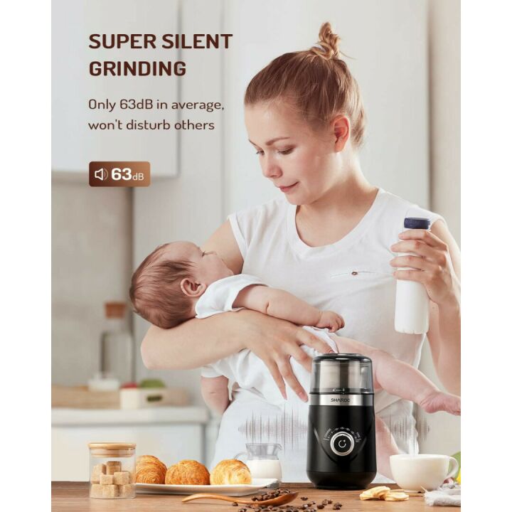 SHARDOR Adjustable Electric Coffee Grinder - Black