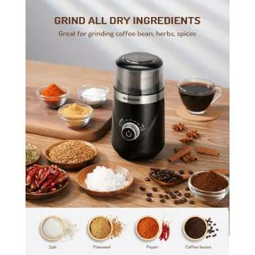 SHARDOR Adjustable Electric Coffee Grinder - Black