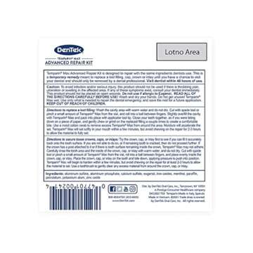 DenTek Temparin Max Lost Filling and Loose Cap Repair Kit | One Step Formula | 5+ Repairs | 0.04 Ounces | 2-Pack