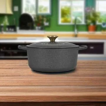 Le Creuset Enameled Cast Iron Signature Round Dutch Oven, 5.5 qt., Stone