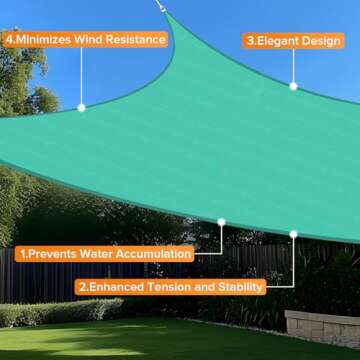 Artpuch Sun Shade Sail, 10'x13' Turquoise Rectangle, Curved Edged Commercial Grade 185GSM Permeable Outdoor Shade Cloth for Deck, Backyard, Patio (Custom Sizes Made)