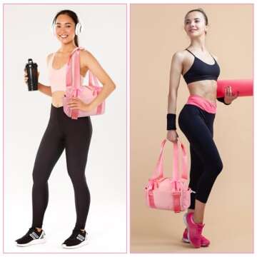 Stylish Bulyoou Mini Gym Bag with Pink Bows for Travel Over 12