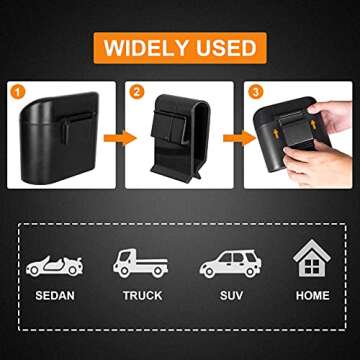 Wontolf Car Trash Can Bin with Lid Small Car Garbage Can with 60pcs Garbage Bags Mini Car Trash Bin Car Dustbin Accessories for Car Office Home