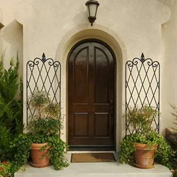 AMAGABELI GARDEN & HOME 2 Pack Black Garden Trellis for Climbing Plants Outdoor Trellis 47” x 16?...