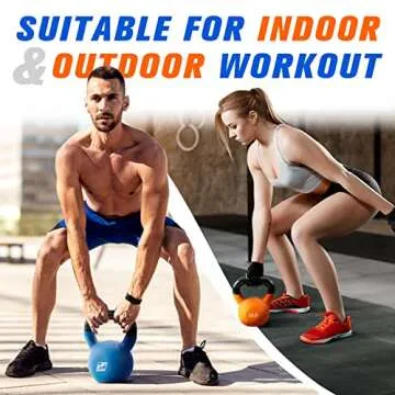 RitFit Neoprene Coated Solid Cast Iron Kettlebell - Great for Full Body Workout, Cross-Training, Weight Loss & Strength Training (5/10/15/20/25/30/35/40/45/50 LB) (25LB(Orange))