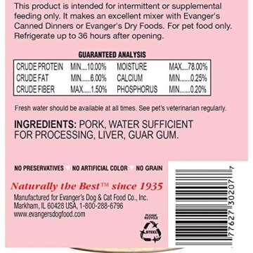 Evanger's Grain Free Pork for Dogs & Cats - 12, 12.5 oz Cans