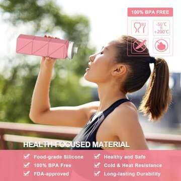 BEAUTAIL Collapsible Water Bottles, Silicone Foldable Portable Water Bottle 610ml, Lightweight Reusa...