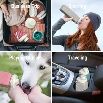 BEAUTAIL Collapsible Water Bottles, Silicone Foldable Portable Water Bottle 610ml, Lightweight Reusable Leakproof for Travel Camping Hiking Cycling Yoga Sports Outdoor, 1 Pack (Pink)