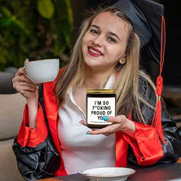 JOYSELLER Funny Graduation Gift for Her/Him, So Proud of You Graduation Candle for Party Decorations...