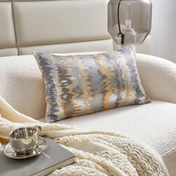 TINOART Grey Throw Pillow Cover for Luxury Decor