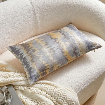 TINOART Grey Throw Pillow Cover for Luxury Decor