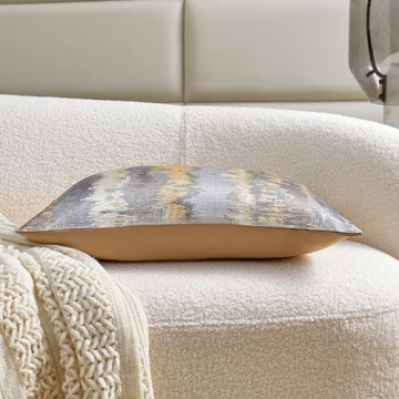 TINOART Grey Throw Pillow Cover for Luxury Decor